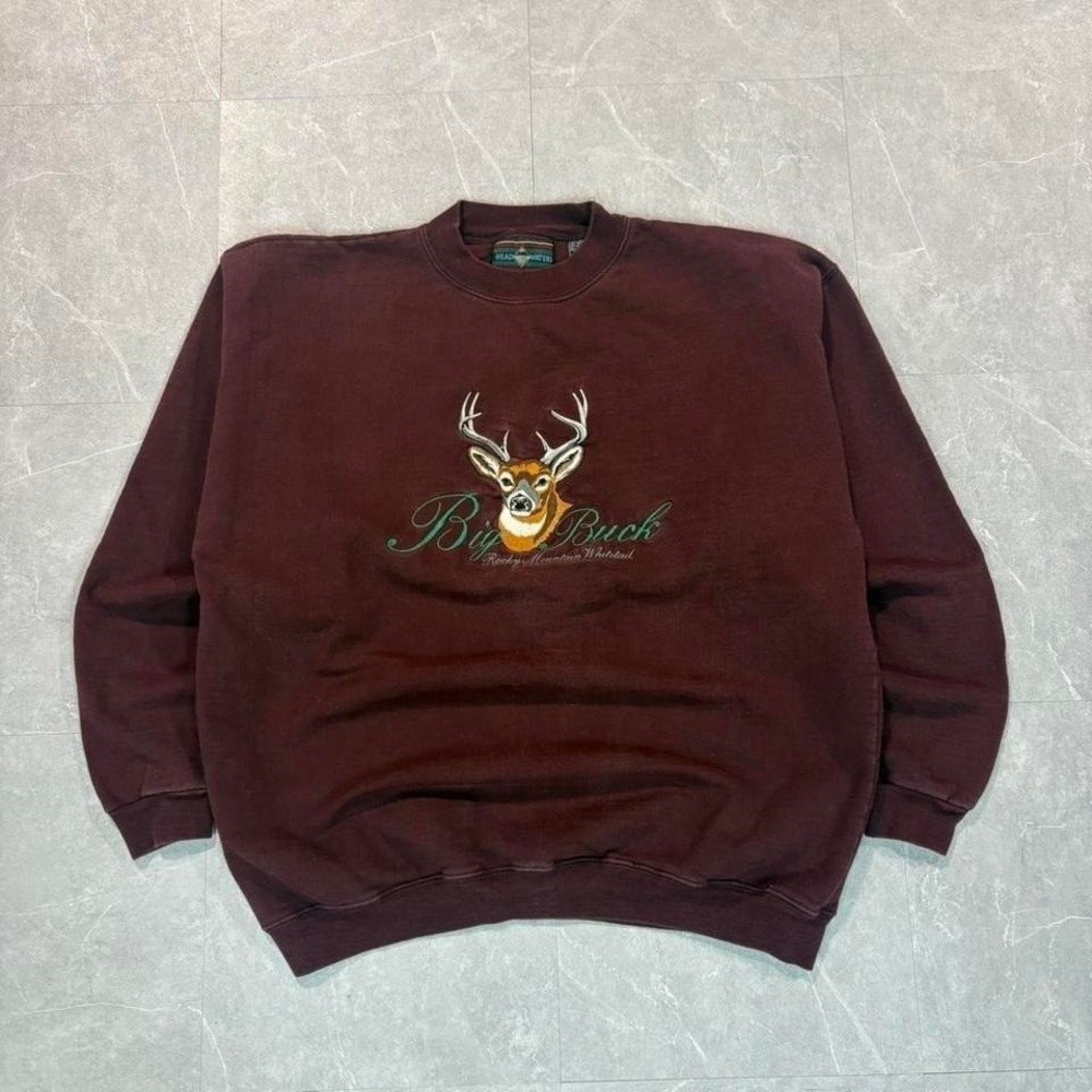 1990's Big Buck brown crewneck sweatshirt Size XL #outdoors #hunting‎